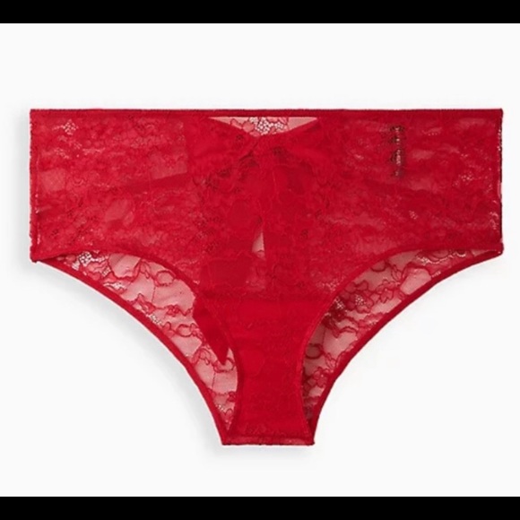 torrid Other - NWT TORRID Open Back Cheeky Panty - Satin & Lace Bow Red